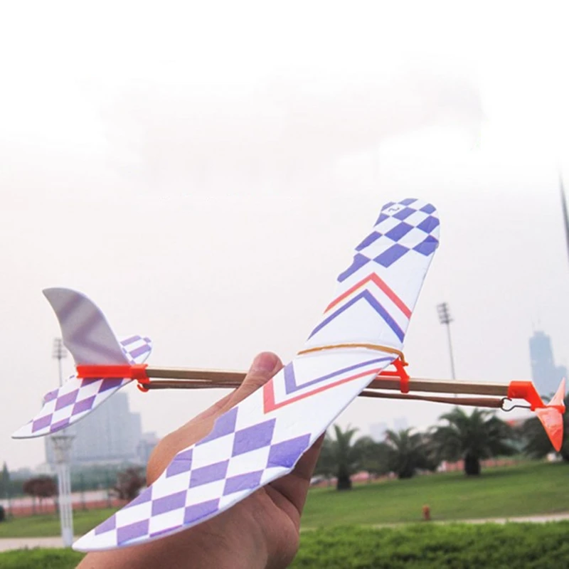 Резиновая лента с питанием планер летающий самолет модель самолета DIY сборная игрушка детский подарок DXAD