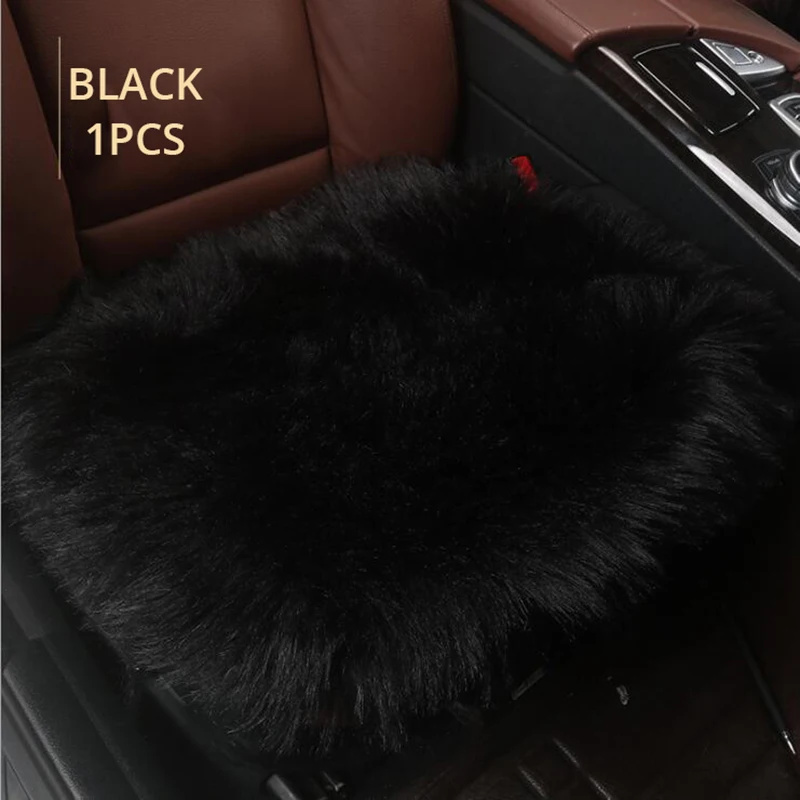 AUTOYOUTH, не глянцевая зимняя плюшевая подушка для автомобильного сиденья, универсальная подушка, квадратная подушка, теплый чехол для сиденья, автомобильный коврик, подушка - Название цвета: Black 1pc cover