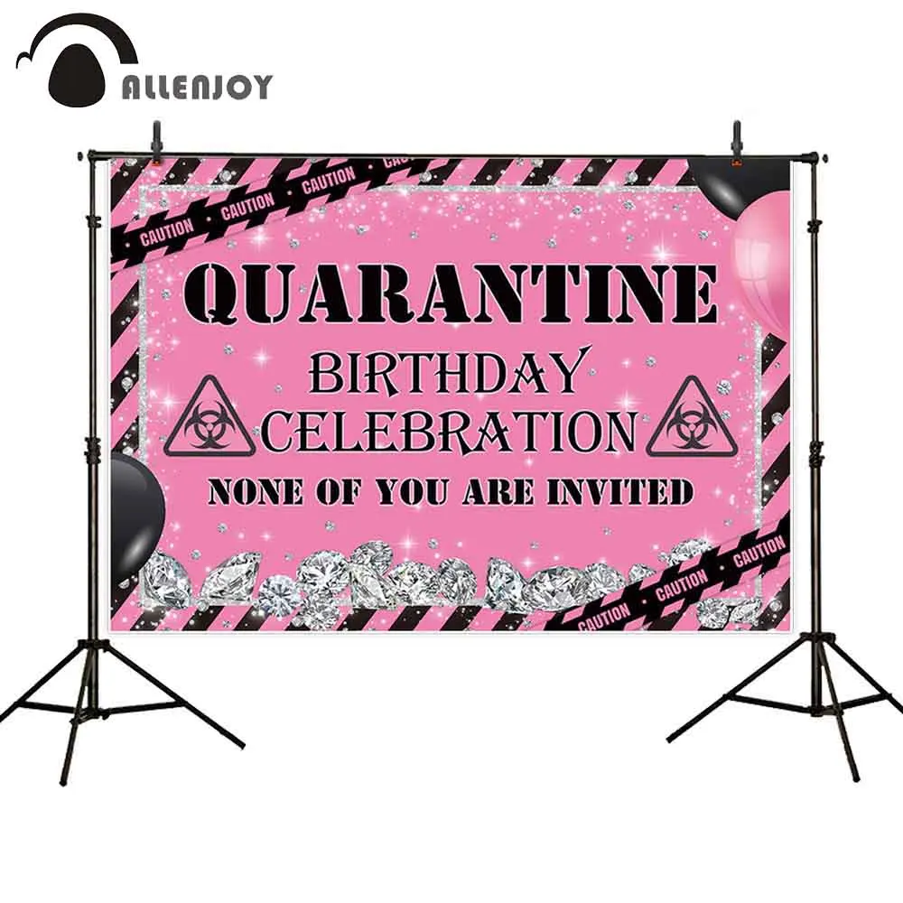 

Allenjoy Birthday Party Photography Backdrop Secret Diamond Banner Decoration Pink Girl Vinyl Background PhotoPhone Props