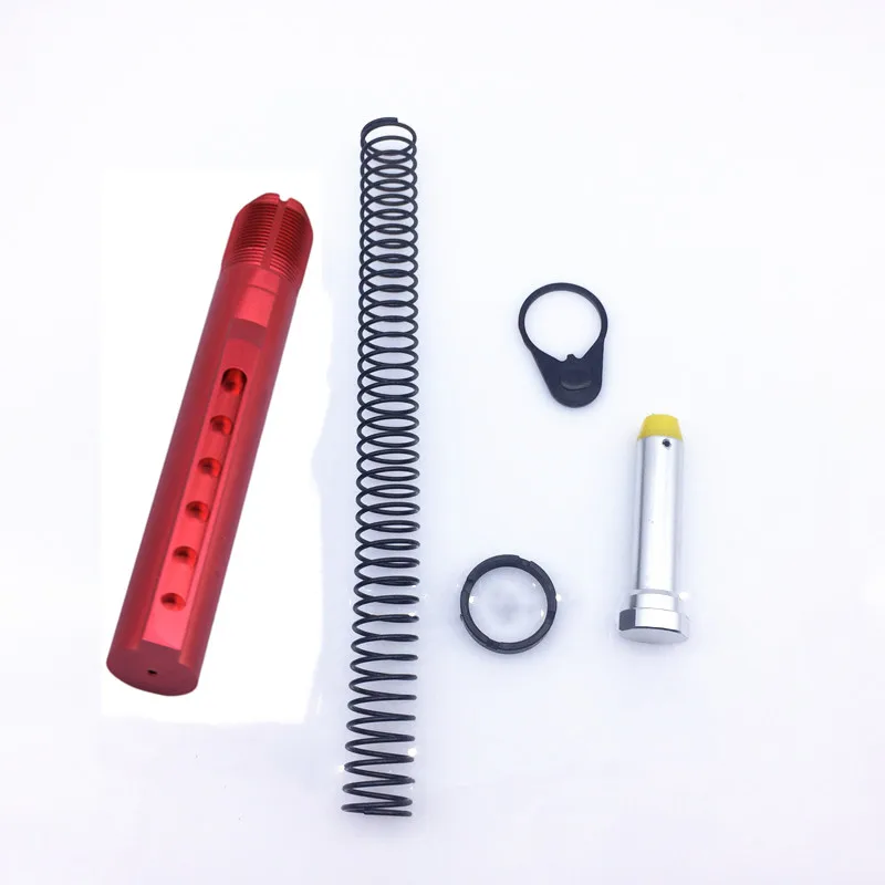 

Tactical AR15 Latch Mil-spec 6 Position Buffer Extension Tube Rod Assembly /Kit 5 Items Combo Cylinder Rod End Plate Spring Nut