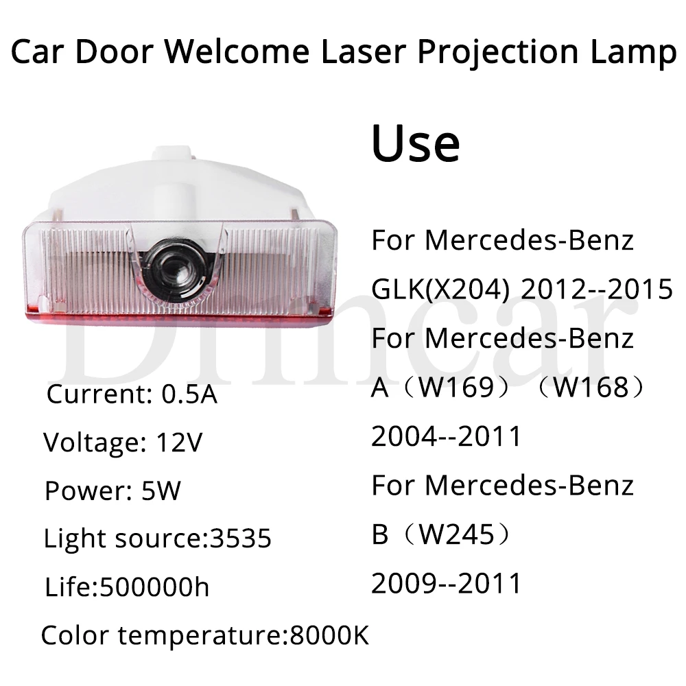 2 шт., Автомобильный Дверной светильник, добро пожаловать, логотип, светильник, вежливость, проектор, тени для Mercedes GLK A B, класс X204, W169, W168, W245