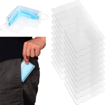 

100Pcs Transparent Portable Storage Container Face Mask Storage Box Mask Holder Dust-Proof Mask Box Available Storage Bag Cheap