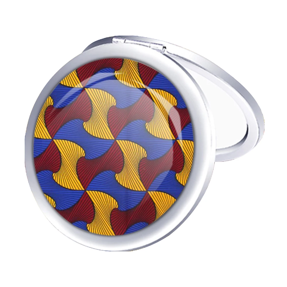 african print mirror Fashion ankara print accessories Portable Round Mirror Mini Makeup Mirror Gift Giveaway Cute Mirror