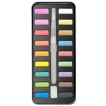 

18 Colors Solid Watercolor Paint, with Brush, Portable Art Paint, School Art Supplies