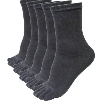 

5 Pairs Men Sports Running Five Finger Toe Elastic Short Soild Socks With Separate Toes Sport Socks Male Meias Cotton Solid носк