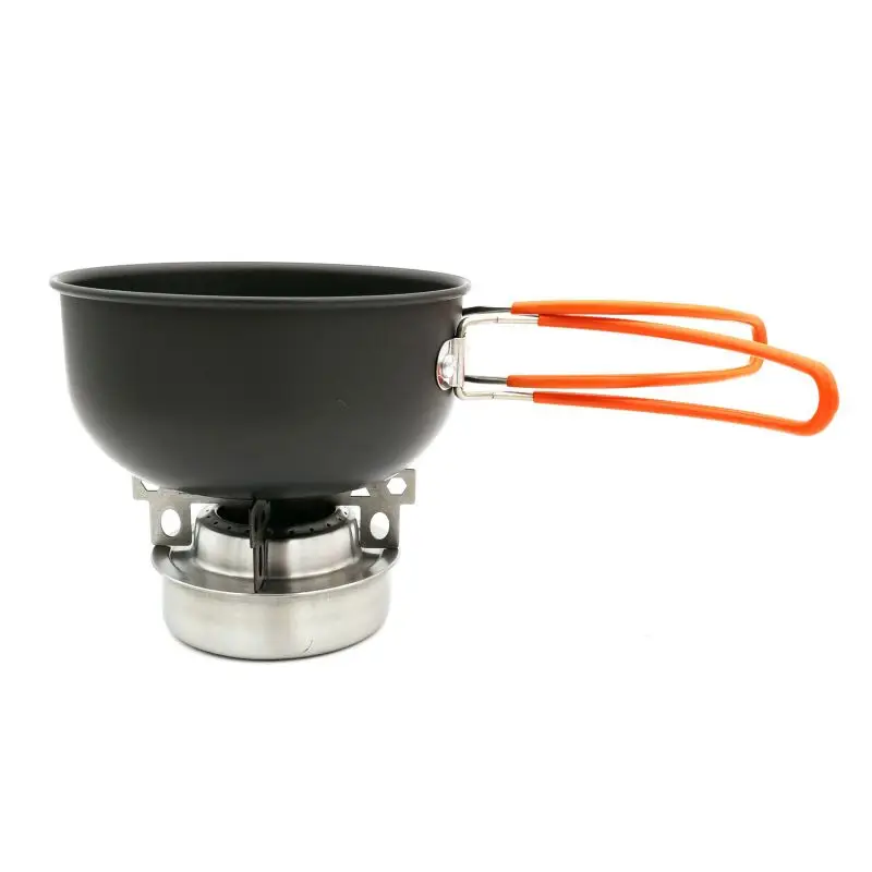 Outdoor Alcohol Stove Small Round Portable Stainless Steel Camping Cooking Burner With Stand Support Rack tools