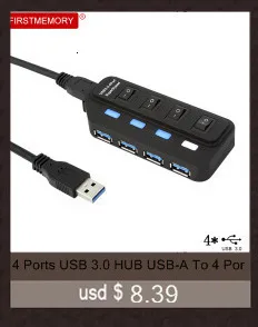 Usb-концентратор 2,0 Мульти USB 2,0 usb-хаб высокоскоростной передачи данных 4 порта концентратор все в одном для ПК ноутбук MacBook Pro Аксессуары