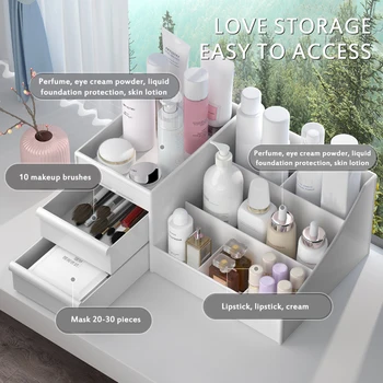 

Large Capacity Cosmetic Storage Box Drawer Skincare Organizer Box Lipstick Jewelry Makeup Container Desktop Sundries Storage Box