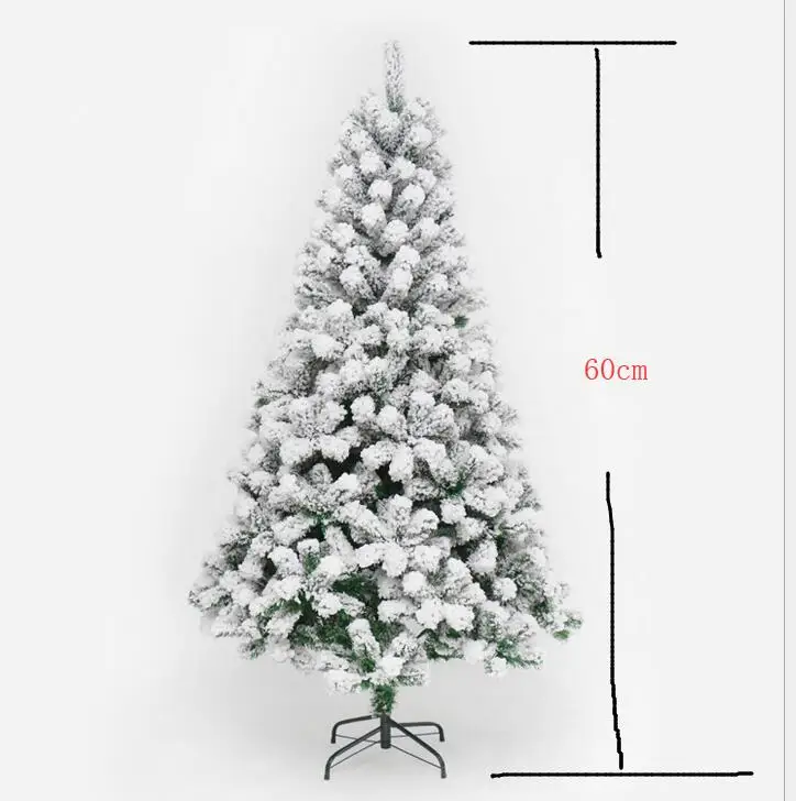 Зеленая Рождественская мишура с подставкой Великолепная Складная искусственная Рождественская елка для рождественских украшений 1,2 м 1,5 м - Цвет: 60cm white snow