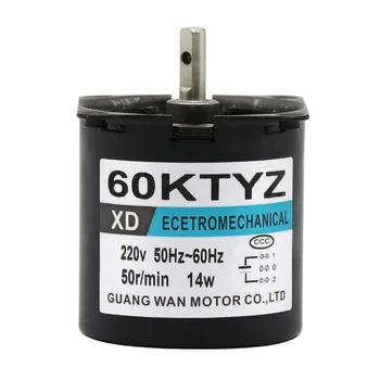 

High Torque 160KG 40W AC 220V Permanent Magnet Synchronous Motor 220V 70KTYZ CW/CCW Metal Geared Slow Speed Motor 2.5 To 110RPM