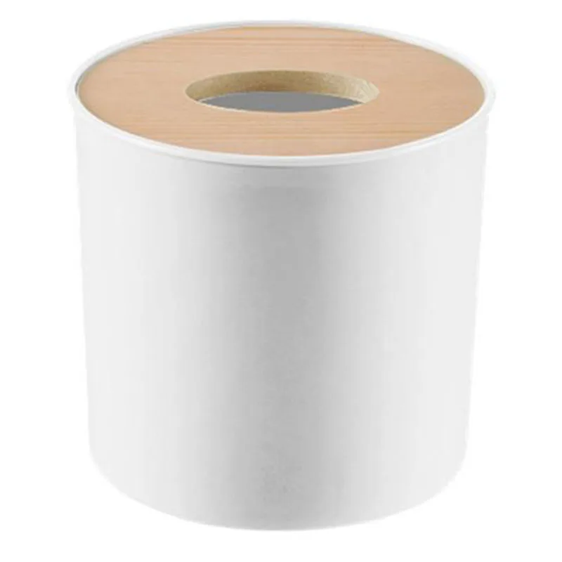 Wood Cover Car Plastic Tissue Box Holder Kitchen Storage Box Office Home Organizer Table Tissue Box with Phone Shelf