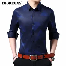 Бренд COODRONY, мужские рубашки с длинным рукавом, рубашка, Мужская одежда, уличная мода, узор, Бизнес Стиль, повседневные рубашки, Camisa Masculina 96106