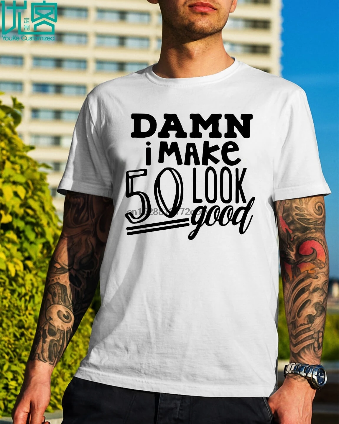 Бренд Damn I Make 50 хорошо выглядит футболка 2019 Летняя мужская с коротким рукавом |