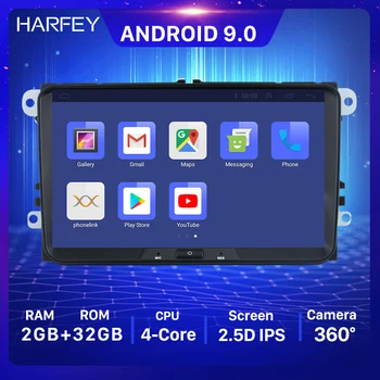 

Harfey 9 inch Android 9.0 Car Multimedia player For VW Volkswagen Universal CAR Radio HD Touchscreen GPS with WIFI Bluetooth