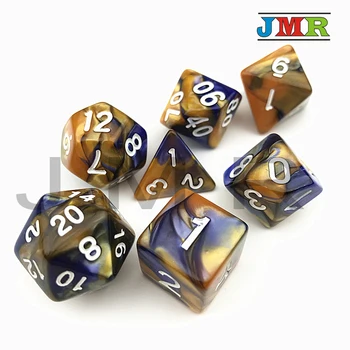 

Yellow X Purple Color with White Number Playing Game for Dungeons and Dragons Different Color Effect Rpg Game Dice for Desk Game