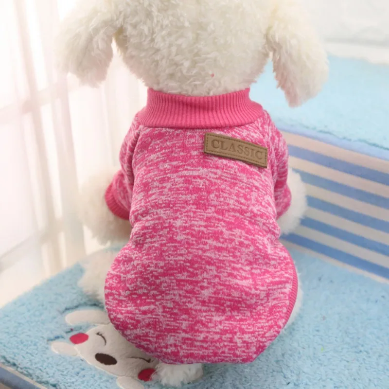 Классическая теплая одежда для собак и щенков для питомцев, одежда для кошки пальто Зимний мягкий свитер Костюмы для маленькие собачки Чихуахуа XS-2XL Размеры zh1 - Цвет: Бургундия