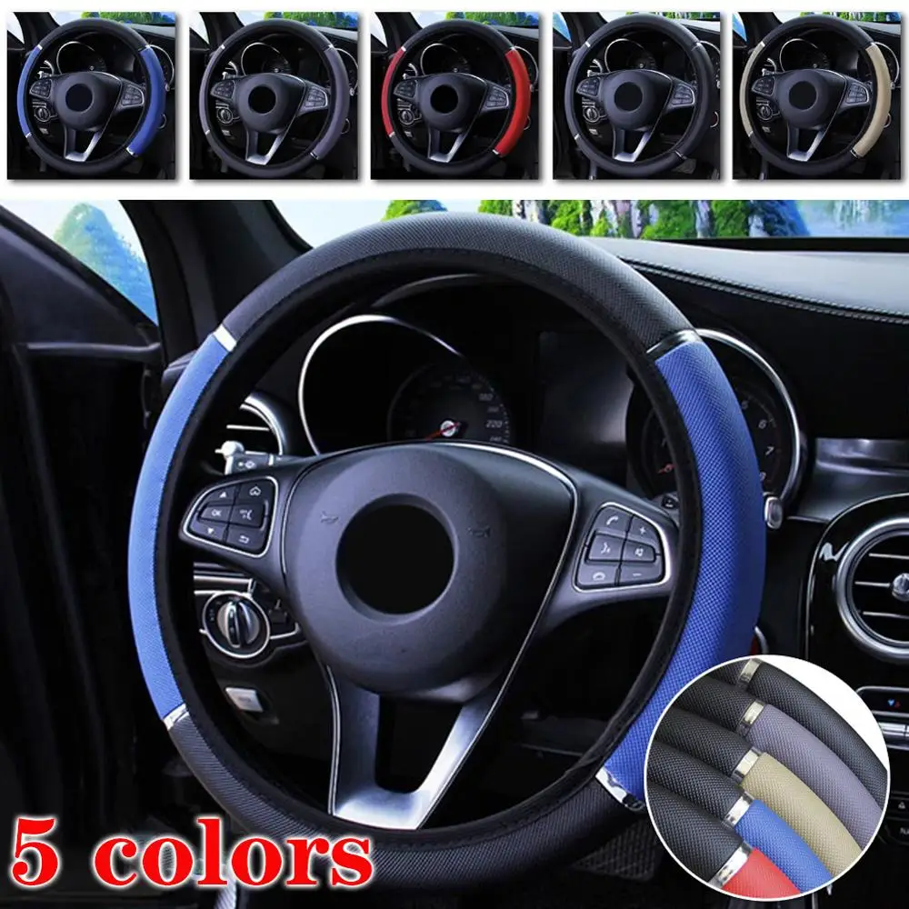 

38CM Car Steering Wheel Cover Auto Steering Wheel Braid On The Steering Wheel Cover Case Universal Car Accessories