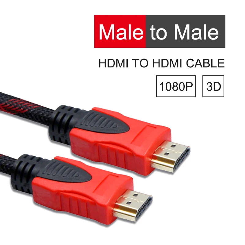 Высокоскоростной HDMI 1,4 кабель позолоченный соединитель HDMI к HDMI мужчин и мужчин видео кабели для HD TV Xbox PS3 PS4 компьютера ноутбука