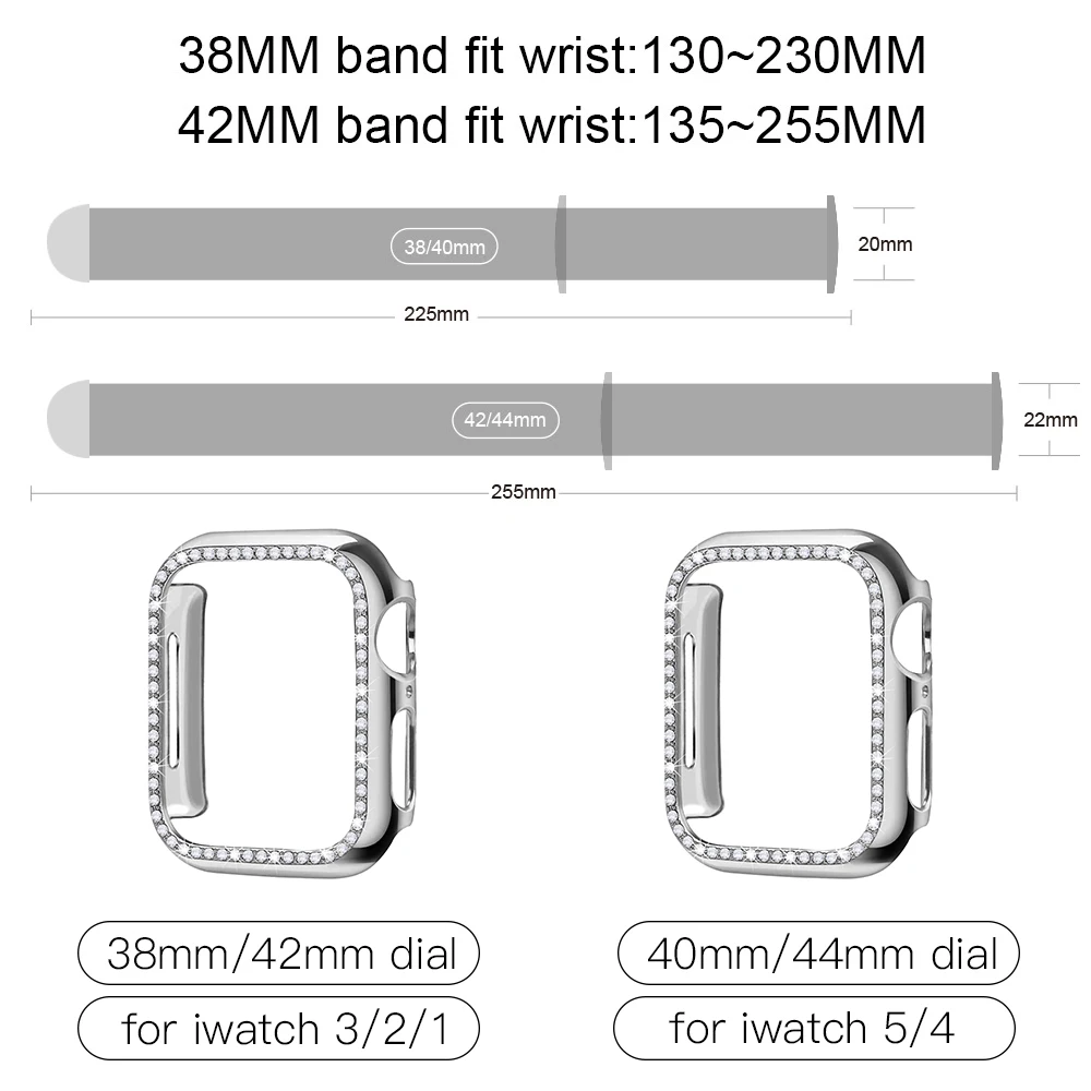 Чехол + ремешок для наручных часов Apple Watch 5 Группа 44 мм 40 iWatch 42 38 Миланская петля