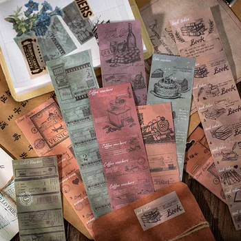 

Mohamm 3Sheets Stamp Decorative Sticker Books Scrapbooking DIY Note Paper Sticker Flakes Stationary Office Accessories Art Suppl