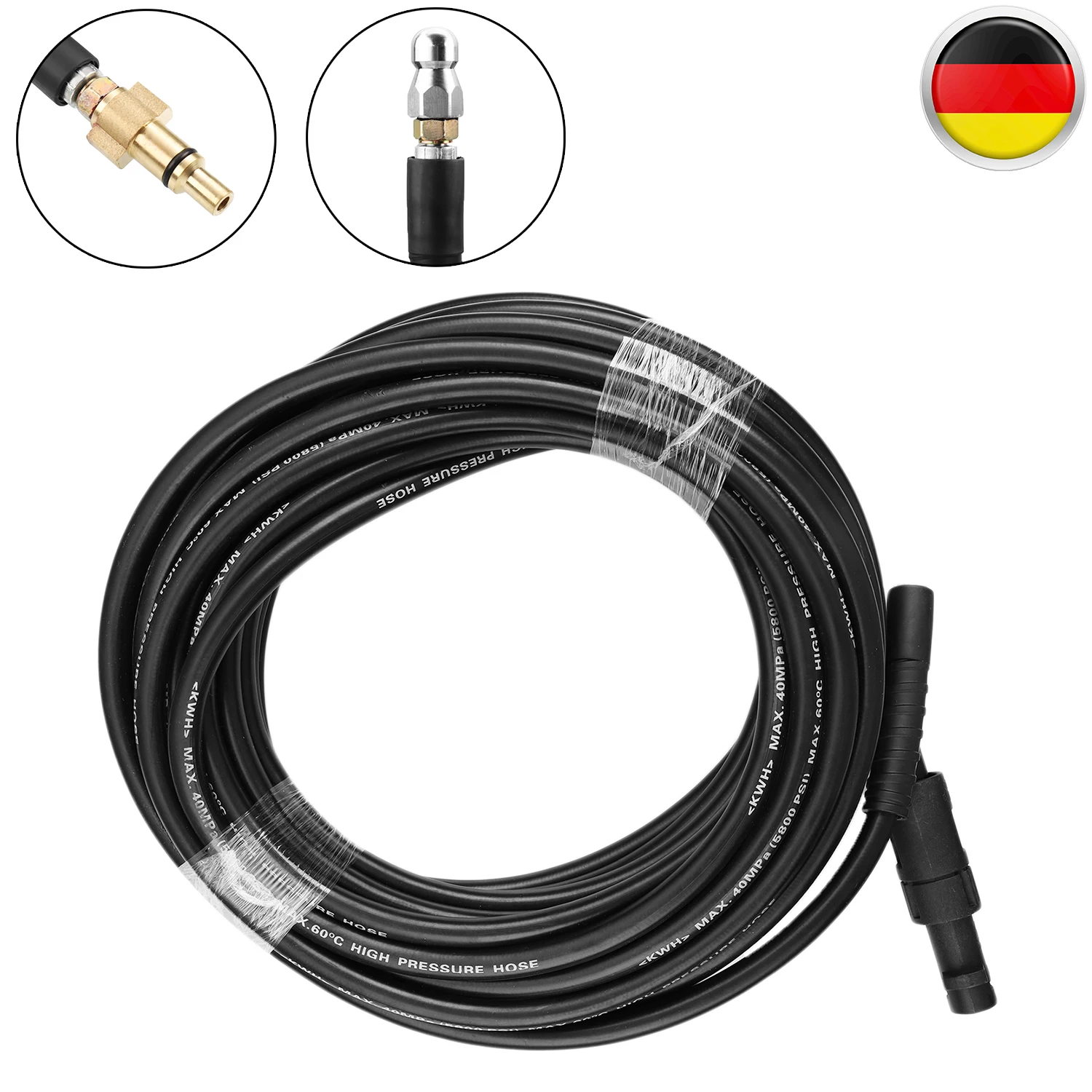 

15m/49ft Druckreiniger-Schlauch Adapter Pipe Drain And Tube Cleaning Cleaner Kit Pressure Washer Hose Set Rubber Pressure Washer