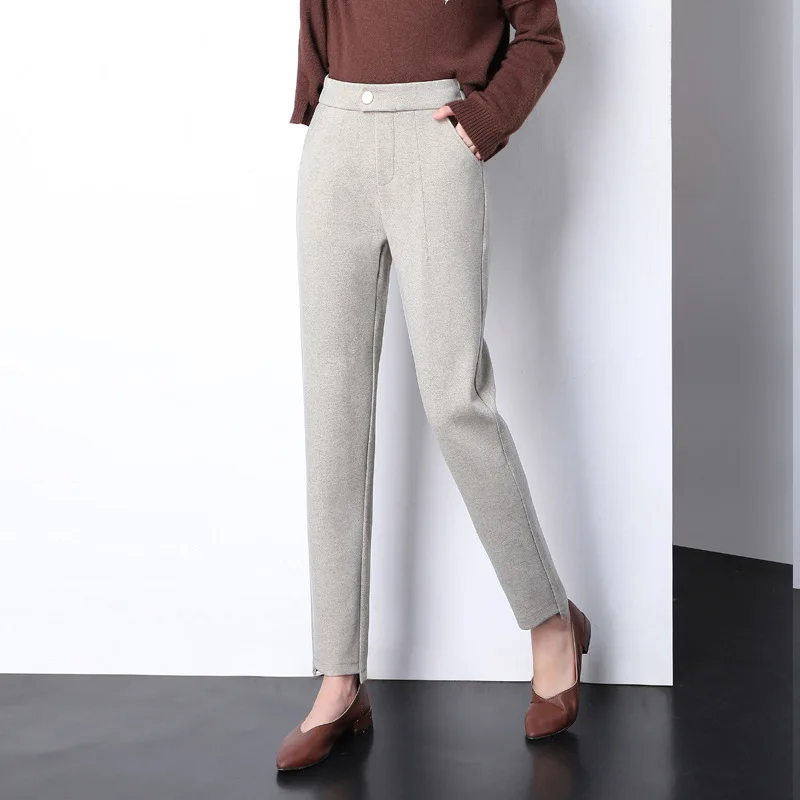 

2020 Autumn Winter Women's Fashion Pencil Pants Plus Size Loose Harem Pants Female Work Wide Leg High Waisted Trousers for Women