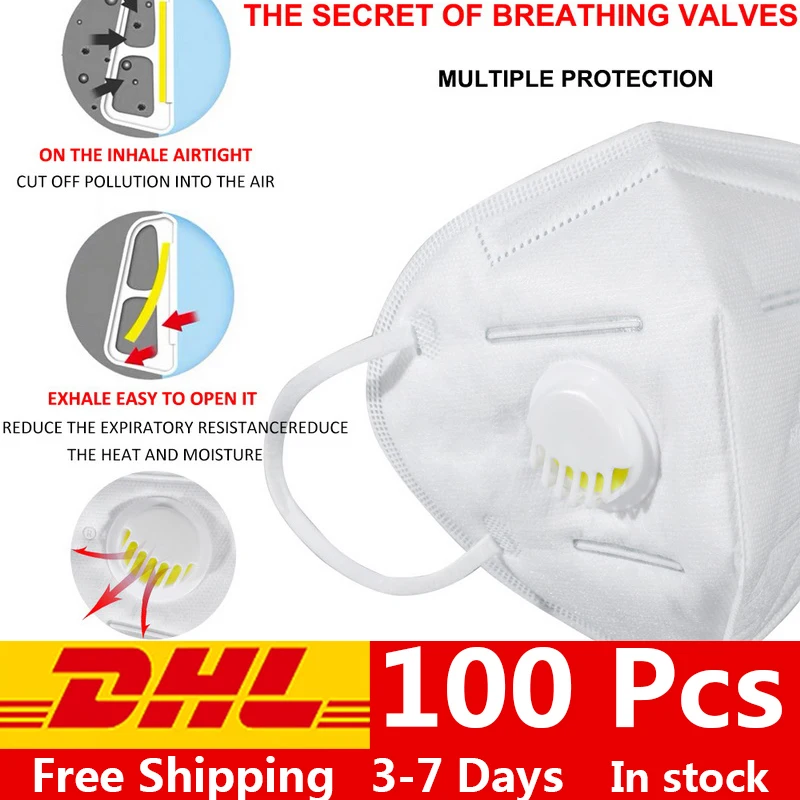 

ffp2 kn95 mask Breathable Flu Hygiene Face Masques 95% Filtration Respirator Safety Protective FFP3 FFP2 Anti-virus Masque