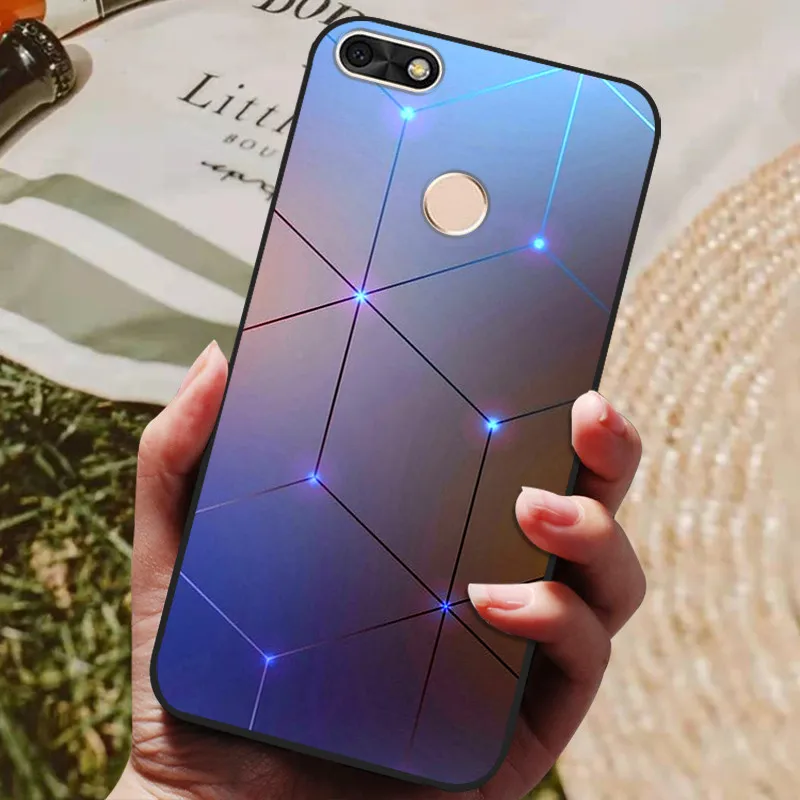 Huawei P Smart 5.65-inch TPU Soft Silicone Cute Wolf Back Cover Case