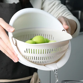 

Double Drain Basket Bowl Washing Kitchen Strainer Noodles Vegetables Fruit Gift Dropshipping