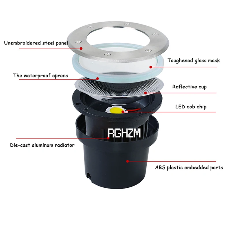Waterproof LED Underground Light 3W 5W 7W 10W 12W Outdoor Ground Garden Path Floor Buried Yard Spot Landscape 110V220V 12V 8 pcs garden decoration lamps