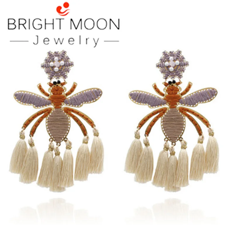 

Bright Moon MINI HONEY Tassel Earring Make a boho statement fashion fringed statement stud earring Fringing earrings jewelry