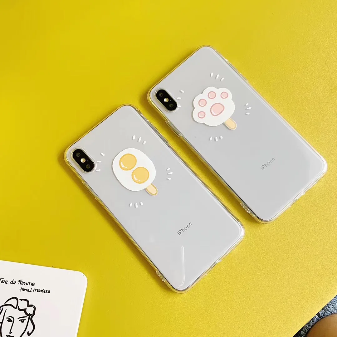 Wixcen простой свежий прозрачный лед Крем чехол для iPhone X Xs Xsmax Xr ТПУ силиконовый 6s 7