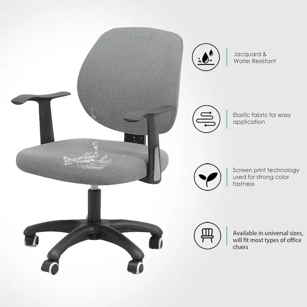 Cover For Office Chair Water Resistant Jacquard Computer Game Chair Slipcover Elastic Cover For Cadeiras De