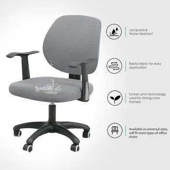 

Cover for Office Chair Water Resistant Jacquard Computer Game Chair Slipcover Elastic Cover for cadeiras de escritório
