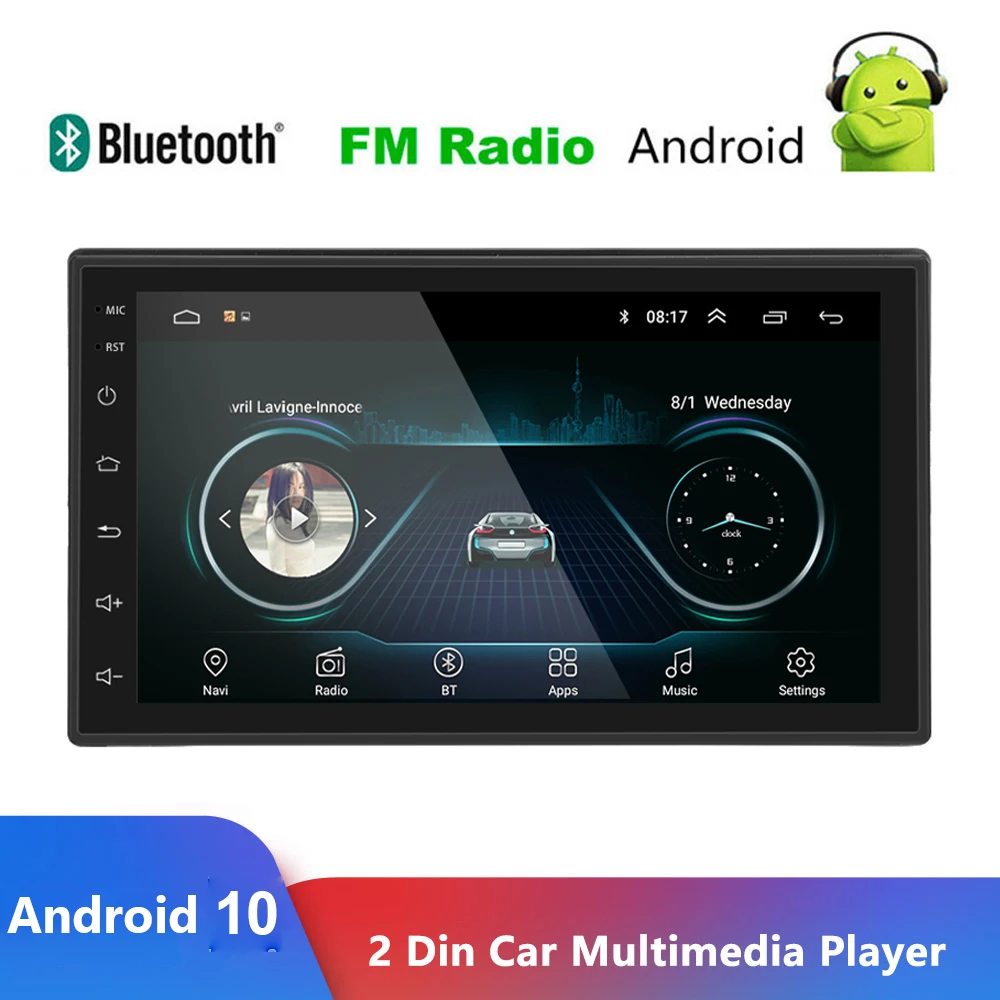 Автомагнитола на Android 10 мультимедийный плеер с 7 &quotсенсорным экраном GPS Bluetooth FM Wi-Fi