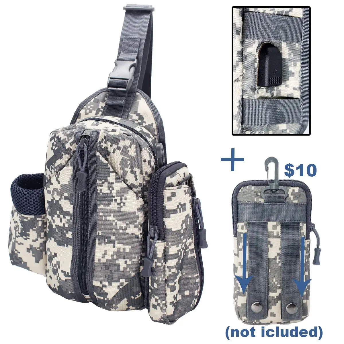 Тактический крепеж сумка армейская сумка-мессенджер сумка на плечо с карманом для воды повседневный рюкзак для кемпинга небольшой