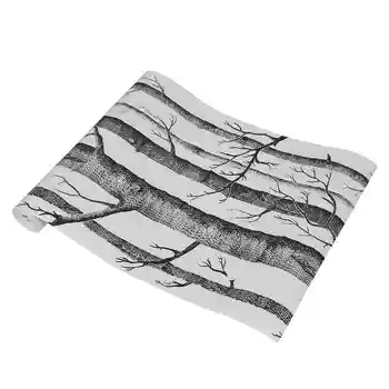 

CSS 10M Black and white branches pattern Wall Sticker for living room and restaurant Background Wallpaper 3D Roll Non-woven Fore