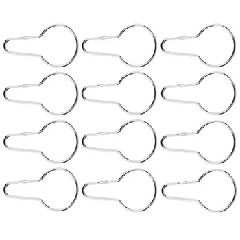 

12pcs Shower Bath Bathroom Curtain Rings Clip Easy Glide Hooks Chrome Plated Worldwide store