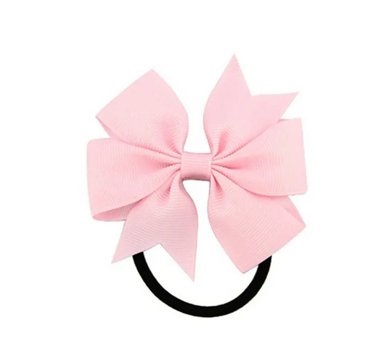 Light Pink 20 цветов красочные модные милые ленты бант эластичные повязки для волос Веревка Аксессуары для волос на Рождество подарок новое поступление HCGY0001 - Цвет: Light Pink