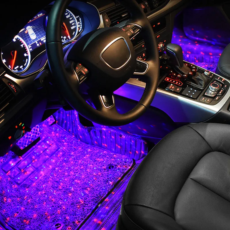 4 In 1 Car LED Atmosphere Lights Colorful RGB Interior Floor Foot Lights Universal Auto USB Decorative Ambient Lamp Car Styling 4 In 1 Car LED Atmosphere Lights Colorful RGB Interior Floor Foot Lights Universal Auto USB Decorative Ambient Lamp Car Styling
