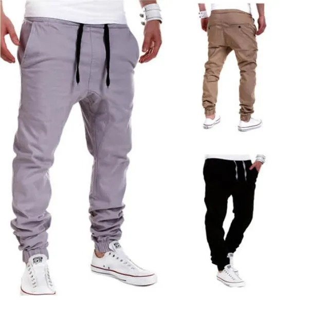 AliExpress Wish MEN'S однотонные брюки кэжуал цвета свободные и большие размеры с завязками спортивные мешковатые брюки