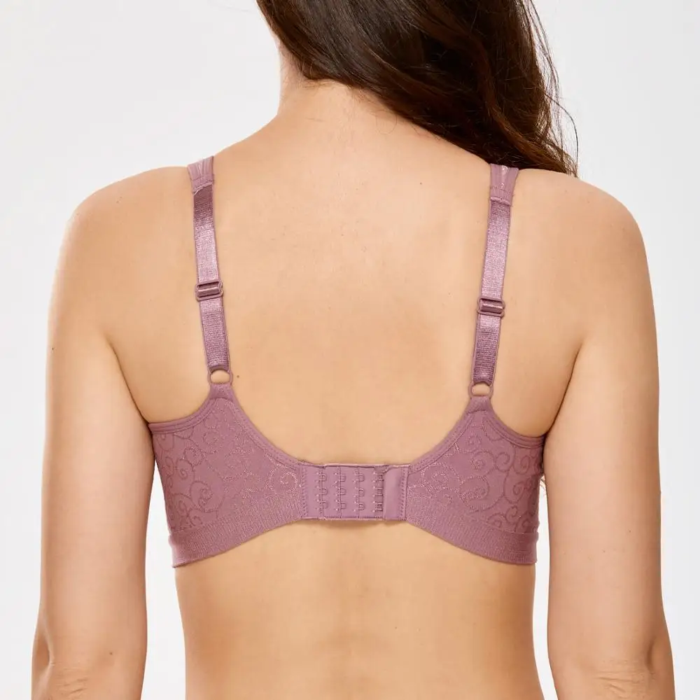 Women's Comfort Full Coverage Jacquard Everyday Seamless Foam Contour Wire Free Bra Plus Size