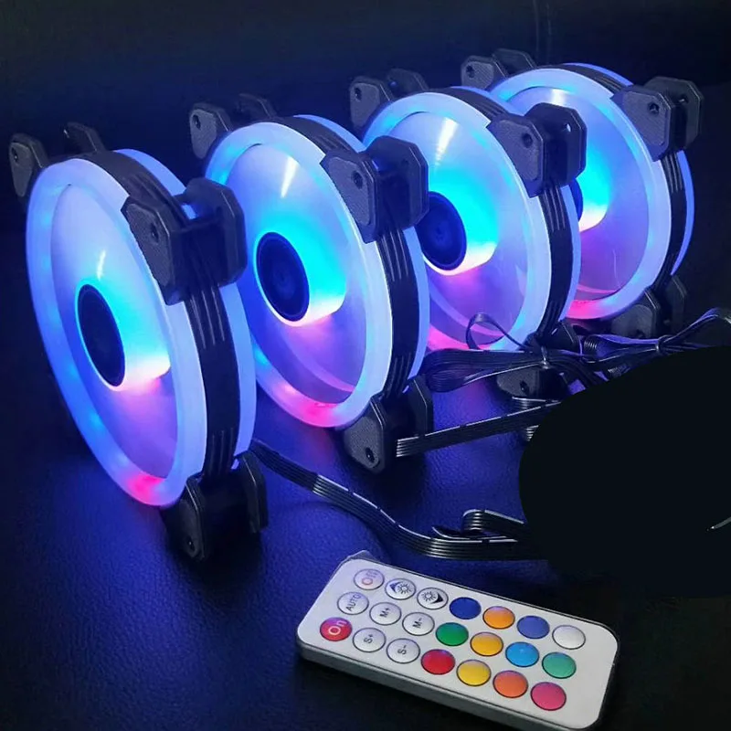 120 мм тихий двойной Aura RGB вентилятор охлаждения для ПК для компьютера Ноутбук игровой чехол NC99