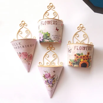 

Nature Rural Style Wall Hanging Planter Flower Pot Plastic Plant Baskets Hanging Flowder Holder Balcony Garden Home Decoration