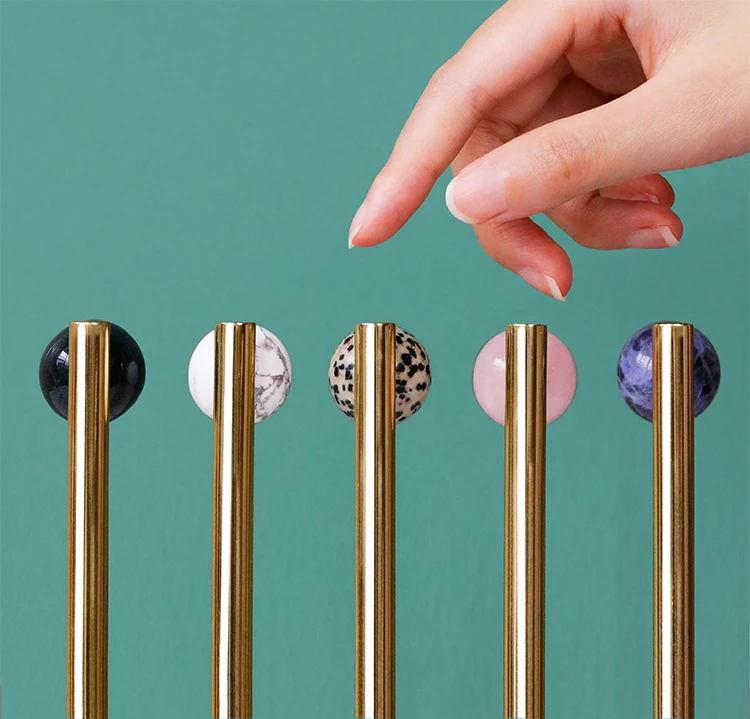 Mármore Natural e Bronze Arte Nordic Handle,