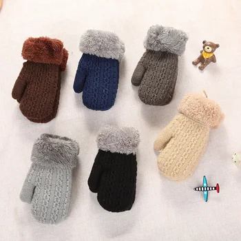 

Winter Boy Girl Warm Rope Gloves Kids Knitted Thicken Full Finger Mittens Children's Outdoor Autumn Winter Keep Warm Gloves