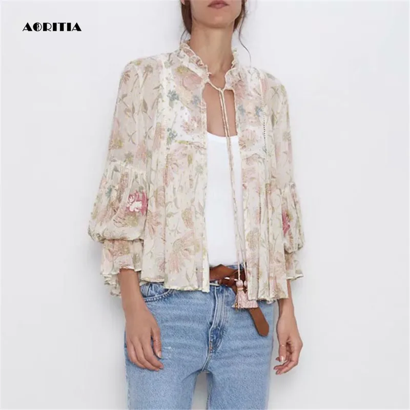 

2019 Women Autumn Blouses O- Neck Shirt Long- Sleeve Tops Blusas