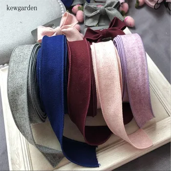 

Kewgarden Wool Woolen Fabric Cloth Ribbon 3cm 30mm Handmade Tape DIY Bowknot Hair Accessories Satin Ribbons 10 Meters