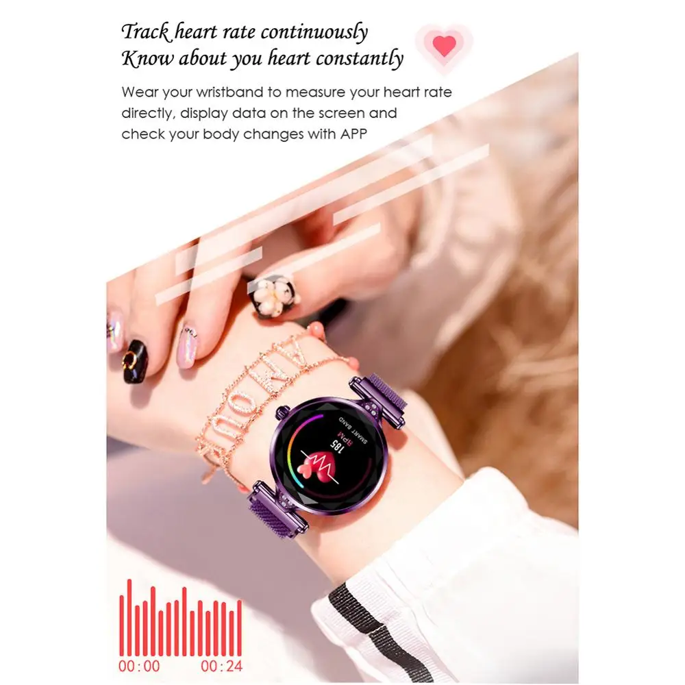 Smart Bracelet Full Circle Color Screen Female Smart Wristband Heart Rate Blood Pressure Movement Monitoring