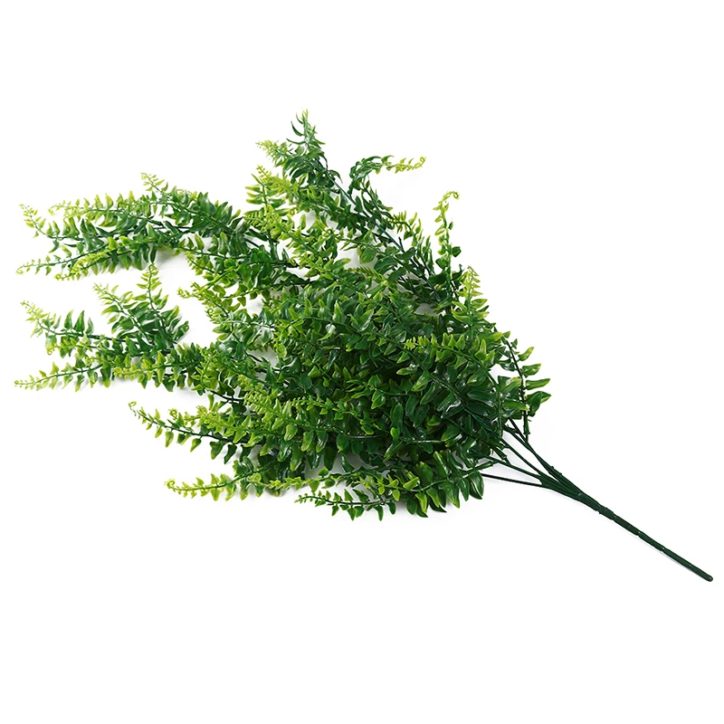 1pc Artificial Plant Leaf Plastic Green Grass Tree Plant Fake Leaf Foliage Bush For Home Wedding Hotel Party Decor